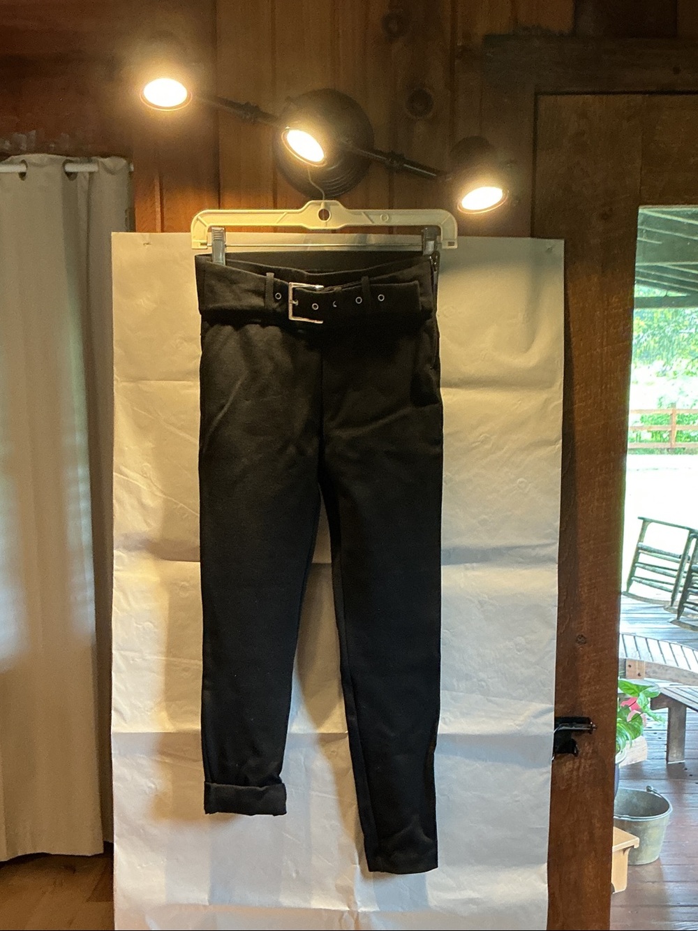 Zara Black High-Waist Skinny Jeans with Belted Waist